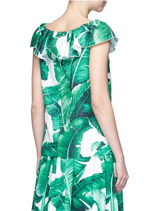 背面 - 点击放大 - DOLCE & GABBANA - 菠萝缀饰香蕉叶印花锦缎上衣