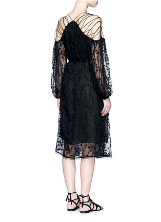 背面 - 点击放大 - ZIMMERMANN - 花卉刺绣交叉细肩带真丝连衣裙