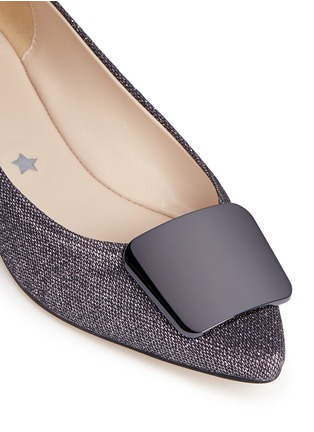 细节 - 点击放大 - PEDDER RED - JAMIE闪粉网面尖头平底鞋