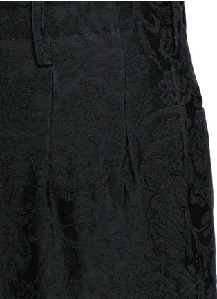 细节 - 点击放大 - UMA WANG - OSAKA花卉刺绣混棉及亚麻长裤