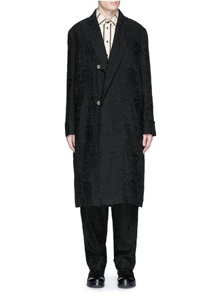 首图 - 点击放大 - UMA WANG - SPOLVERO花卉刺绣过膝长大衣