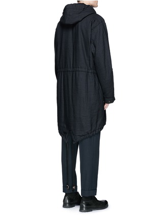 背面 - 点击放大 - UMA WANG - PAUL长款竖纹连帽大衣