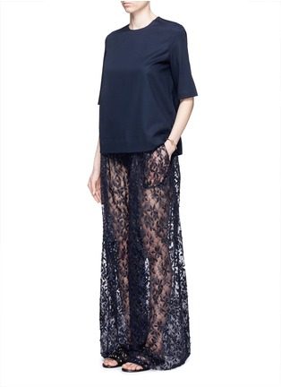 模特儿示范图 - 点击放大 - MS MIN - 单色中袖羊毛T恤