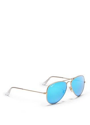 模特儿示范图 - 点击放大 - RAY-BAN - 'Aviator Large Metal' mirror sunglasses