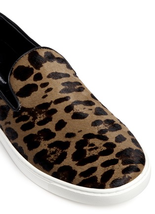 细节 - 点击放大 - DOLCE & GABBANA - Leopard print pony effect calf hair leather skate slip-ons