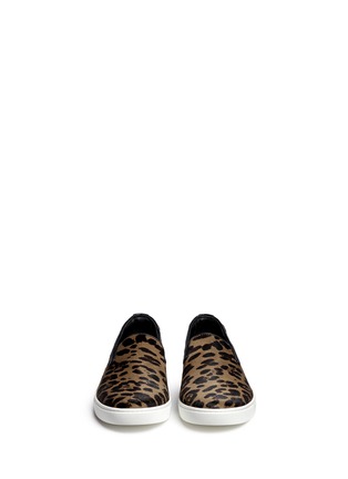 模特示范图 - 点击放大 - DOLCE & GABBANA - Leopard print pony effect calf hair leather skate slip-ons