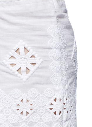 细节 - 点击放大 - MIGUELINA - 刺绣镂空装饰纯棉短裤