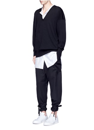 模特儿示范图 - 点击放大 - SULVAM - 蝙蝠袖羊毛针织衫