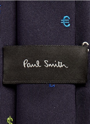 细节 - 点击放大 - PAUL SMITH - 货币符号提花真丝领带