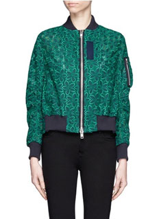 Sacai Luck 花朵镂空纯棉棒球外套