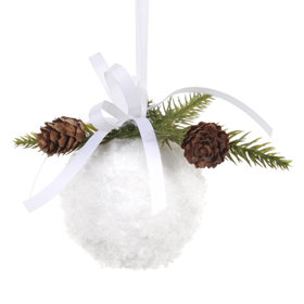 Shishi As Fir cone snow ball Christmas ornament